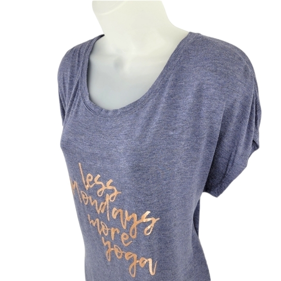 Women’s Gaiam Grey Shirt “ Less Mondays More Yoga ” Size S - Picture 3 of 11